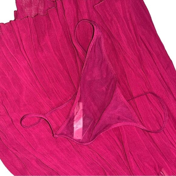 Victoria’s Secret Pleated Embellished Babydoll Set Claret Red Size Large - Picture 5 of 6